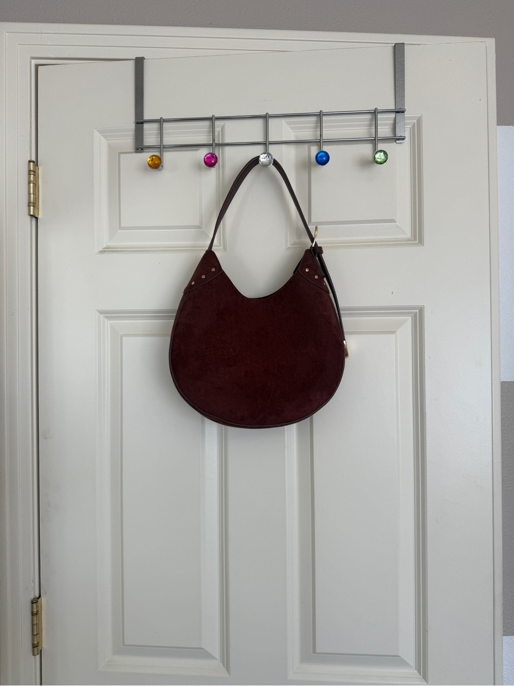 Universal Thread Burgundy Suede Crescent Shoulder Bag